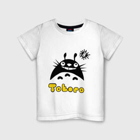 Детская футболка хлопок с принтом Totoro тоторо в Белгороде, 100% хлопок | круглый вырез горловины, полуприлегающий силуэт, длина до линии бедер | 