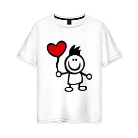 Женская футболка хлопок Oversize с принтом Для влюбленных (2) в Белгороде, 100% хлопок | свободный крой, круглый ворот, спущенный рукав, длина до линии бедер
 | влюбенные | для двоих | любимая | любимый | люблю | любовь | мальчик | отношения | парные | парочка | сердечко | сердце