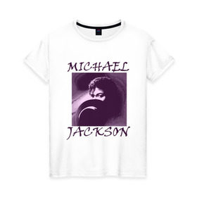 Женская футболка хлопок с принтом Michael Jackson с шляпой в Белгороде, 100% хлопок | прямой крой, круглый вырез горловины, длина до линии бедер, слегка спущенное плечо | mj | исполнитель | майкл джексон | музыка | певец | поп музыка