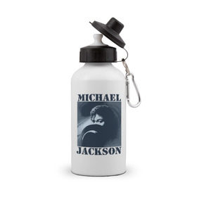 Бутылка спортивная с принтом Michael Jackson с шляпой (2) в Белгороде, металл | емкость — 500 мл, в комплекте две пластиковые крышки и карабин для крепления | mj | в шляпе | исполнитель | майкл джексон | музыка | певец | поп музыка | шляпа