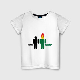 Детская футболка хлопок с принтом music vs dubstep в Белгороде, 100% хлопок | круглый вырез горловины, полуприлегающий силуэт, длина до линии бедер | dub | dubstep | даб | дабстеп | музыка