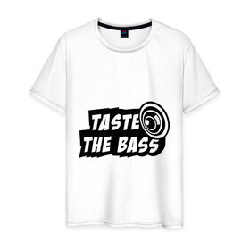 Мужская футболка хлопок с принтом Taste the bass в Белгороде, 100% хлопок | прямой крой, круглый вырез горловины, длина до линии бедер, слегка спущенное плечо. | club | басс | бассы | клубная | клубняк | попробуй бассы | саб | сабвуфер