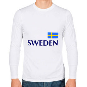 Мужской лонгслив хлопок с принтом Сборная Швеции - 10 в Белгороде, 100% хлопок |  | football | сборная швеции | флаг швеции | футбол | швеция