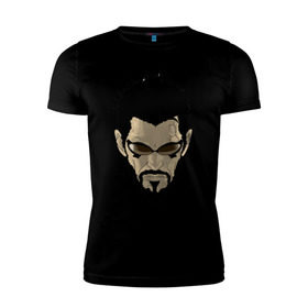 Мужская футболка премиум с принтом Deus Ex Human Revolution - Adam Jensen в Белгороде, 92% хлопок, 8% лайкра | приталенный силуэт, круглый вырез ворота, длина до линии бедра, короткий рукав | адам дженсен | игры | компьютерные игры | персонаж