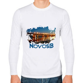 Мужской лонгслив хлопок с принтом Novosib print в Белгороде, 100% хлопок |  | город | города | мост | новосиб | новосибирск | нск