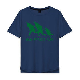 Мужская футболка хлопок Oversize с принтом Беги лес в Белгороде, 100% хлопок | свободный крой, круглый ворот, “спинка” длиннее передней части | eco | run forest run | беги лес беги | зеленые технологии | зелень | лес | планета | чистота | эко | экология