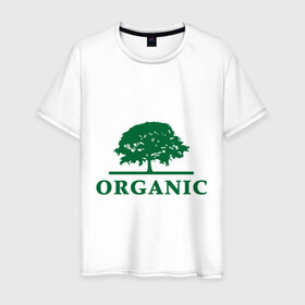 Мужская футболка хлопок с принтом Дерево органика в Белгороде, 100% хлопок | прямой крой, круглый вырез горловины, длина до линии бедер, слегка спущенное плечо. | eco | organic | дерево | зеленые технологии | зелень | планета | чистота | эко | экология