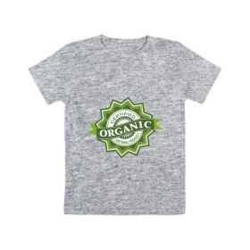 Детская футболка хлопок с принтом Настоящая органика в Белгороде, 100% хлопок | круглый вырез горловины, полуприлегающий силуэт, длина до линии бедер | eco | organic | зеленые технологии | зелень | натуральный | натуральный продукт | планета | сертификат | чистота | эко | экология