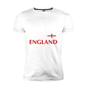 Мужская футболка премиум с принтом Сборная Англии - Стивен Джеррард 4 в Белгороде, 92% хлопок, 8% лайкра | приталенный силуэт, круглый вырез ворота, длина до линии бедра, короткий рукав | англия | сборная англии | стивен джеррард | флаг англии | футбол
