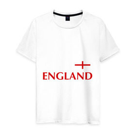 Мужская футболка хлопок с принтом Сборная Англии - Стивен Джеррард 4 в Белгороде, 100% хлопок | прямой крой, круглый вырез горловины, длина до линии бедер, слегка спущенное плечо. | англия | сборная англии | стивен джеррард | флаг англии | футбол