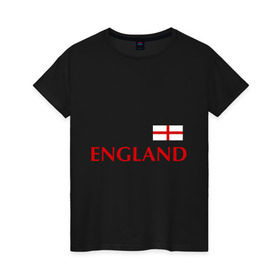 Женская футболка хлопок с принтом Сборная Англии - 10 в Белгороде, 100% хлопок | прямой крой, круглый вырез горловины, длина до линии бедер, слегка спущенное плечо | англия | руни | сборная англии | флаг англии | футбол