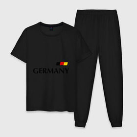 Мужская пижама хлопок с принтом Сборная Германии - 10 в Белгороде, 100% хлопок | брюки и футболка прямого кроя, без карманов, на брюках мягкая резинка на поясе и по низу штанин
 | football | германия | подольски | сборная германии | футбол