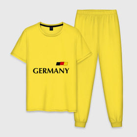Мужская пижама хлопок с принтом Сборная Германии - 13 в Белгороде, 100% хлопок | брюки и футболка прямого кроя, без карманов, на брюках мягкая резинка на поясе и по низу штанин
 | Тематика изображения на принте: football | германия | мюллер | сборная германии | футбол
