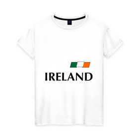 Женская футболка хлопок с принтом Сборная Ирландии - 7 в Белгороде, 100% хлопок | прямой крой, круглый вырез горловины, длина до линии бедер, слегка спущенное плечо | Тематика изображения на принте: 