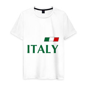 Мужская футболка хлопок с принтом Сборная Италии - 1 в Белгороде, 100% хлопок | прямой крой, круглый вырез горловины, длина до линии бедер, слегка спущенное плечо. | football | буффон | италия | сборная италии