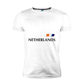 Мужская футболка премиум с принтом Сборная Нидерландов - 7 в Белгороде, 92% хлопок, 8% лайкра | приталенный силуэт, круглый вырез ворота, длина до линии бедра, короткий рукав | football | голландия | нидерланды | сборная нидерланд