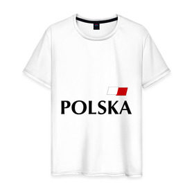 Мужская футболка хлопок с принтом Сборная Польши - 9 в Белгороде, 100% хлопок | прямой крой, круглый вырез горловины, длина до линии бедер, слегка спущенное плечо. | Тематика изображения на принте: football | евро 2012 | польша | сборная польши