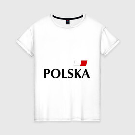 Женская футболка хлопок с принтом Сборная Польши - 9 в Белгороде, 100% хлопок | прямой крой, круглый вырез горловины, длина до линии бедер, слегка спущенное плечо | football | евро 2012 | польша | сборная польши