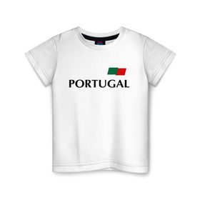 Детская футболка хлопок с принтом Сборная Португалии - Криштиану Роналду 7 в Белгороде, 100% хлопок | круглый вырез горловины, полуприлегающий силуэт, длина до линии бедер | football | ronaldo | португалия | роналду | сборная португалии