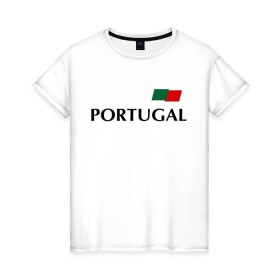 Женская футболка хлопок с принтом Сборная Португалии - Криштиану Роналду 7 в Белгороде, 100% хлопок | прямой крой, круглый вырез горловины, длина до линии бедер, слегка спущенное плечо | football | ronaldo | португалия | роналду | сборная португалии