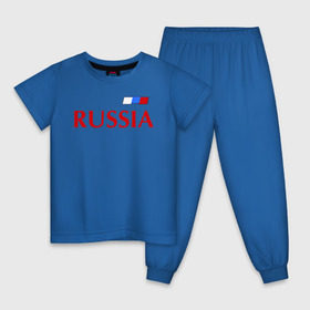 Детская пижама хлопок с принтом Сборная России в Белгороде, 100% хлопок |  брюки и футболка прямого кроя, без карманов, на брюках мягкая резинка на поясе и по низу штанин
 | football | russia | россия | сборная россии | я русский