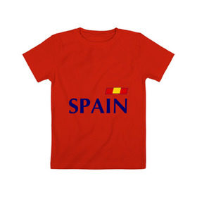 Детская футболка хлопок с принтом Сборная Испании - Хави 8 в Белгороде, 100% хлопок | круглый вырез горловины, полуприлегающий силуэт, длина до линии бедер | football | испания | сборная испании | хави
