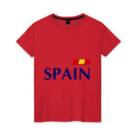 Женская футболка хлопок с принтом Сборная Испании - Хави 8 в Белгороде, 100% хлопок | прямой крой, круглый вырез горловины, длина до линии бедер, слегка спущенное плечо | football | испания | сборная испании | хави