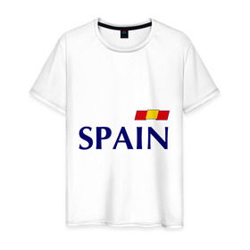 Мужская футболка хлопок с принтом Сборная Испании - Хави 8 в Белгороде, 100% хлопок | прямой крой, круглый вырез горловины, длина до линии бедер, слегка спущенное плечо. | football | испания | сборная испании | хави