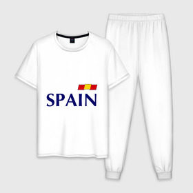 Мужская пижама хлопок с принтом Сборная Испании - 10 в Белгороде, 100% хлопок | брюки и футболка прямого кроя, без карманов, на брюках мягкая резинка на поясе и по низу штанин
 | football | евро 2012 | испания евро 2016 euro2016 euro 2016 | сборная испании
