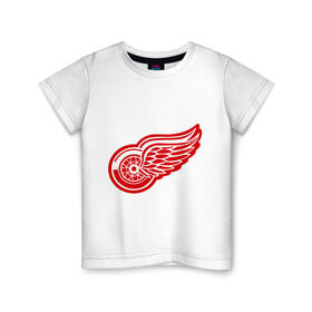 Детская футболка хлопок с принтом Detroit Red Wings Pavel Datsyuk - Павел Дацюк в Белгороде, 100% хлопок | круглый вырез горловины, полуприлегающий силуэт, длина до линии бедер | нхл