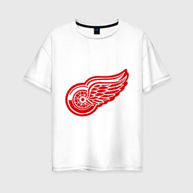 Женская футболка хлопок Oversize с принтом Detroit Red Wings Pavel Datsyuk - Павел Дацюк в Белгороде, 100% хлопок | свободный крой, круглый ворот, спущенный рукав, длина до линии бедер
 | нхл