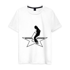 Мужская футболка хлопок с принтом Майкл Джексон Звезда в Белгороде, 100% хлопок | прямой крой, круглый вырез горловины, длина до линии бедер, слегка спущенное плечо. | michael jackson | mj | поп звезда | поп музыка