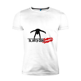 Мужская футболка премиум с принтом Turnikman в Белгороде, 92% хлопок, 8% лайкра | приталенный силуэт, круглый вырез ворота, длина до линии бедра, короткий рукав | turnik man | turnikman | work out | workout | ворк аут | турникмен