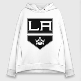 Женское худи Oversize хлопок с принтом Los Angeles Kings - Лос Анджелес в Белгороде, френч-терри — 70% хлопок, 30% полиэстер. Мягкий теплый начес внутри —100% хлопок | боковые карманы, эластичные манжеты и нижняя кромка, капюшон на магнитной кнопке | la | los angeles kings | nhl | кубок стенли | лос анджелес кингс | нхл | хоккей