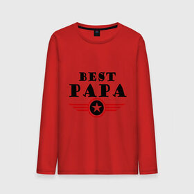 Мужской лонгслив хлопок с принтом Best papa logo в Белгороде, 100% хлопок |  | best papa logo | мужу | отец | папа | папе | подарок папе | самые лучшие