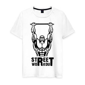 Мужская футболка хлопок с принтом Street Workout K в Белгороде, 100% хлопок | прямой крой, круглый вырез горловины, длина до линии бедер, слегка спущенное плечо. | street workout | street workout k | workout | спорт | стрит воркаут