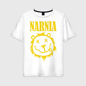 Женская футболка хлопок Oversize с принтом Narnia в Белгороде, 100% хлопок | свободный крой, круглый ворот, спущенный рукав, длина до линии бедер
 | nirvana | антибренд | музыка | нирвана | рок
