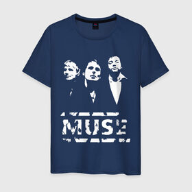 Мужская футболка хлопок с принтом Muse в Белгороде, 100% хлопок | прямой крой, круглый вырез горловины, длина до линии бедер, слегка спущенное плечо. | muse | музыка | рок и панк