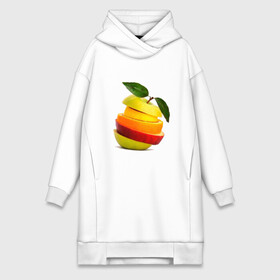 Платье-худи хлопок с принтом мега яблоко в Белгороде,  |  | Тематика изображения на принте: апельсин | брызги | вода | лимон | фрукты | яблоко