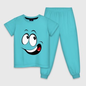 Детская пижама хлопок с принтом Смайл_01 в Белгороде, 100% хлопок |  брюки и футболка прямого кроя, без карманов, на брюках мягкая резинка на поясе и по низу штанин
 | smile | позитив | рожица | смайл | смайлик