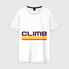 Мужская футболка хлопок с принтом Climb в Белгороде, 100% хлопок | прямой крой, круглый вырез горловины, длина до линии бедер, слегка спущенное плечо. | 