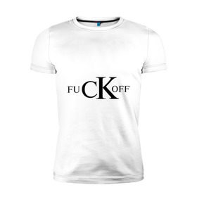 Мужская футболка премиум с принтом fuCKoff в Белгороде, 92% хлопок, 8% лайкра | приталенный силуэт, круглый вырез ворота, длина до линии бедра, короткий рукав | антибренд