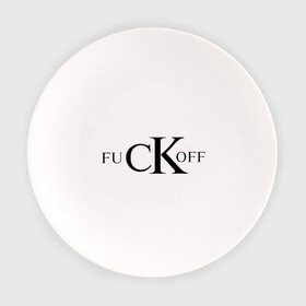 Тарелка с принтом fuCKoff в Белгороде, фарфор | диаметр - 210 мм
диаметр для нанесения принта - 120 мм | антибренд
