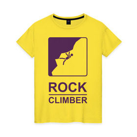Женская футболка хлопок с принтом Rock climber в Белгороде, 100% хлопок | прямой крой, круглый вырез горловины, длина до линии бедер, слегка спущенное плечо | climb | rock climber | альпинизм | альпинисты | горы | путь | скалолазанье | скалолазы | спорт