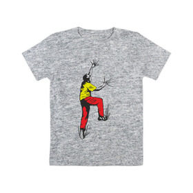 Детская футболка хлопок с принтом Альпинист карабкается в Белгороде, 100% хлопок | круглый вырез горловины, полуприлегающий силуэт, длина до линии бедер | climb | альпинизм | альпинисты | горы | путь | скалолазанье | скалолазы | спорт