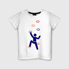 Детская футболка хлопок с принтом Скалолаз на тренеровке в Белгороде, 100% хлопок | круглый вырез горловины, полуприлегающий силуэт, длина до линии бедер | climb | альпинизм | альпинисты | горы | путь | скалодром | скалолазанье | скалолазы | спорт