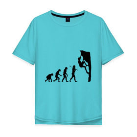 Мужская футболка хлопок Oversize с принтом Эволюция альпиниста в Белгороде, 100% хлопок | свободный крой, круглый ворот, “спинка” длиннее передней части | climb | climber | альпинизм | альпинист | альпинисты | горы | путь | скалолазанье | скалолазы | спорт | эволюция