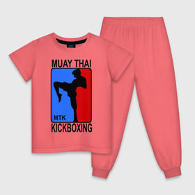 Детская пижама хлопок с принтом Muay Thai Kickboxing в Белгороде, 100% хлопок |  брюки и футболка прямого кроя, без карманов, на брюках мягкая резинка на поясе и по низу штанин
 | кикбоксинг | муай тай