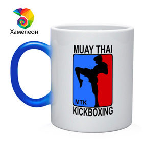 Кружка хамелеон с принтом Muay Thai Kickboxing в Белгороде, керамика | меняет цвет при нагревании, емкость 330 мл | кикбоксинг | муай тай