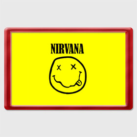 Магнит 45*70 с принтом Nirvana logo в Белгороде, Пластик | Размер: 78*52 мм; Размер печати: 70*45 | cobain | nirvana | rock | smells like teen spirit | кобейн | нирвана | рок